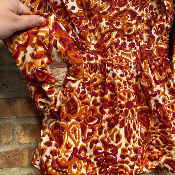 Anthropologie Love the Label floral tie open back shirt top size medium women’s - Picture 6 of 14